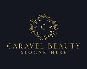 Golden Boutique Wreath logo design