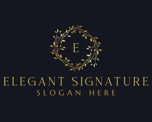 Golden Boutique Wreath logo design