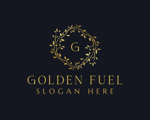 Golden Boutique Wreath logo design