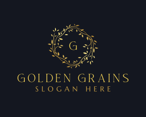 Golden Boutique Wreath logo design