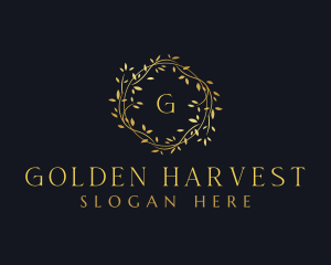 Golden Boutique Wreath logo design