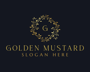 Golden Boutique Wreath logo design