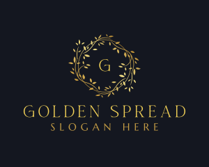 Golden Boutique Wreath logo design