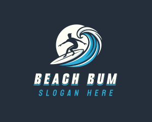 Wave Surfer Man logo design