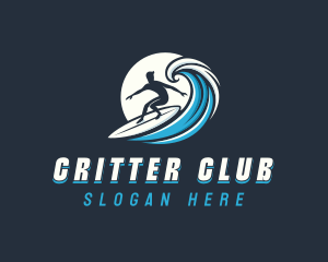 Wave Surfer Man logo design