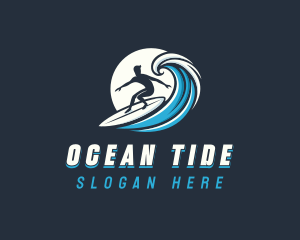 Wave Surfer Man logo design