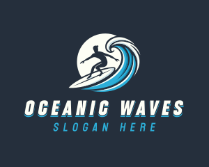 Wave Surfer Man logo design