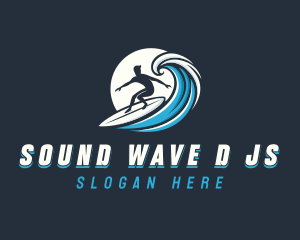 Wave Surfer Man logo design