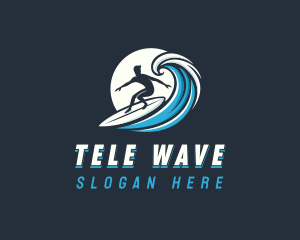 Wave Surfer Man logo design