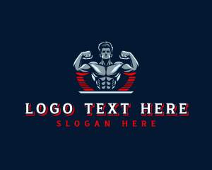 Strength - Strong Fitness Man logo design