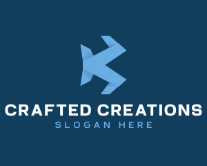 Paper Origami Wings logo design