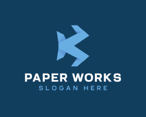 Paper Origami Wings logo design