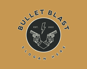 Retro Firearm Emblem logo design