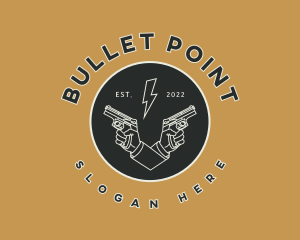 Retro Firearm Emblem logo design