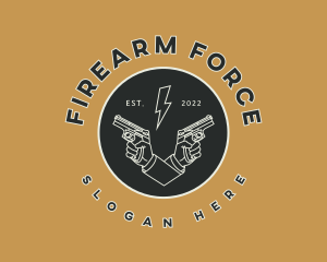 Retro Firearm Emblem logo design