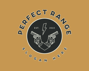 Retro Firearm Emblem logo design