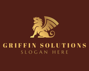 Gold Griffin Creature logo design