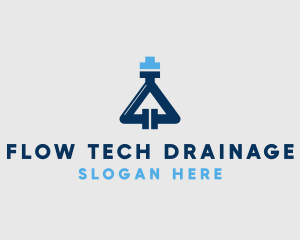 Plumbing Pipe Flask logo design