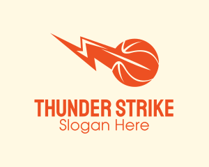  Basketball Lightning Strike  logo design