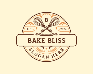 Baking Whisk Rolling Pin logo design