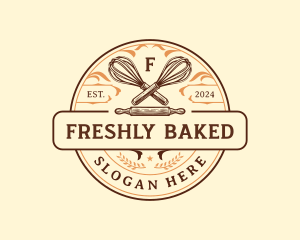 Baking Whisk Rolling Pin logo design