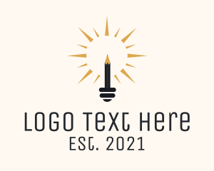 Pencil Light Bulb  logo