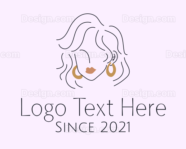 Woman Hoop Earrings Logo