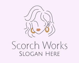 Woman Hoop Earrings  Logo