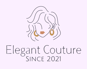 Woman Hoop Earrings  logo design
