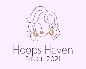 Woman Hoop Earrings  logo design