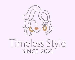 Woman Hoop Earrings  logo design