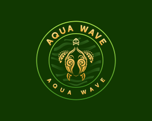 Turtle Aquatic Wildlife logo design