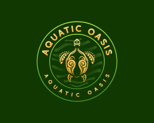 Turtle Aquatic Wildlife logo design