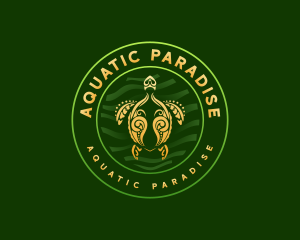 Turtle Aquatic Wildlife logo design