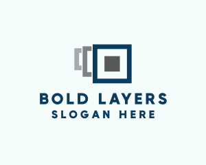 Digital Square Layers logo design