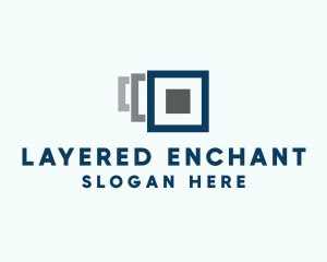 Digital Square Layers logo design