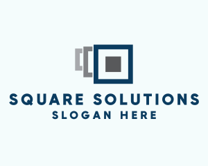 Digital Square Layers logo design