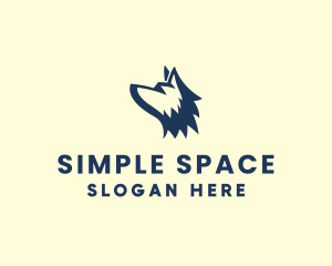 Minimalist Canine Wolf logo design