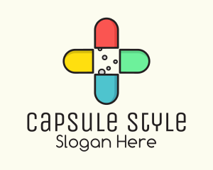 Colorful Capsule Vitamins logo design