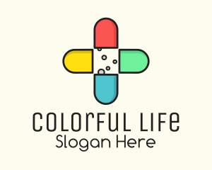 Colorful Capsule Vitamins logo design