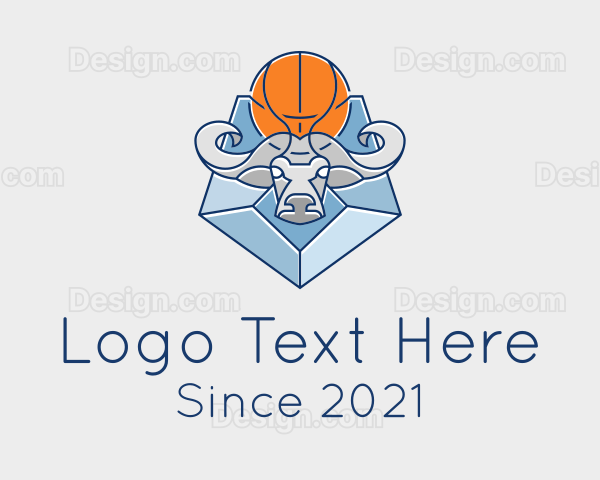 Basketball Bull Line Logo