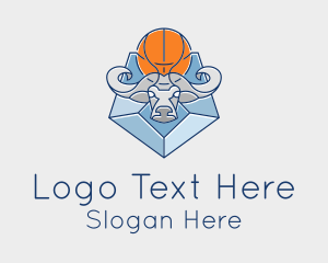 Basketball Bull Line Logo