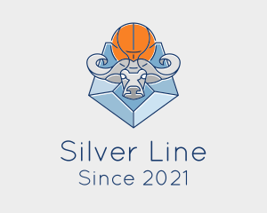 Basketball Bull Line logo design