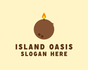 Tropical Coconut Candle  logo design