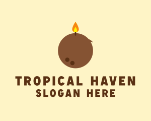Tropical Coconut Candle  logo design