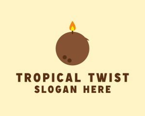 Tropical Coconut Candle  logo design