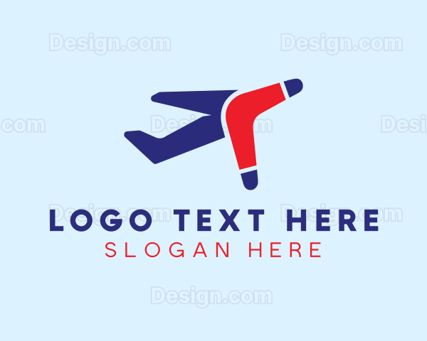 Boomerang Airplane Travel Logo