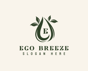 Eco Leaf Droplet logo design