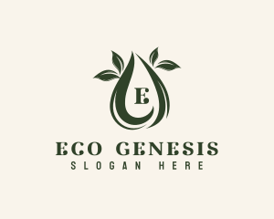 Eco Leaf Droplet logo design