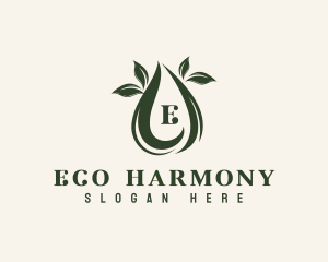 Eco Leaf Droplet logo design